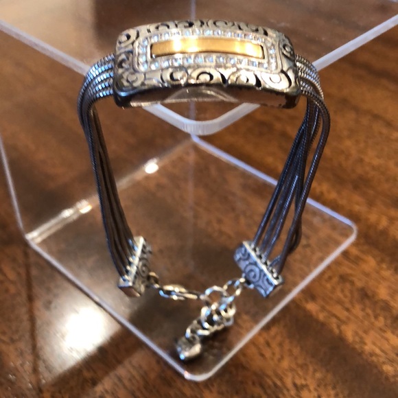 Vintage Brighton bar multi strand bracelet with Swarovski crystals - Picture 12 of 16